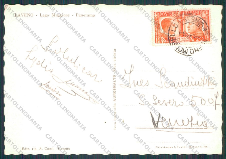 Varese Laveno Lago Maggiore STRAPPINO Foto FG cartolina VK2917 – retro