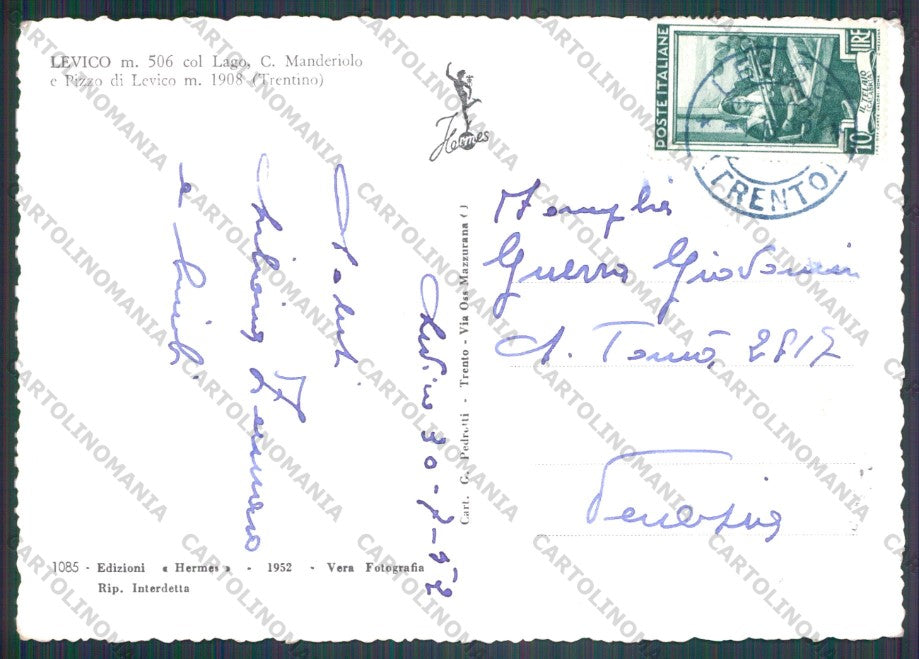 Trento Levico Lago Manderiolo Foto FG cartolina VK2924 – retro