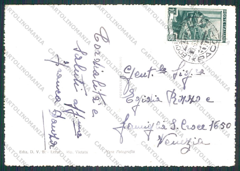 Lecce Città Basilica Santa Croce PIEGHE Foto FG cartolina VK2925 – retro