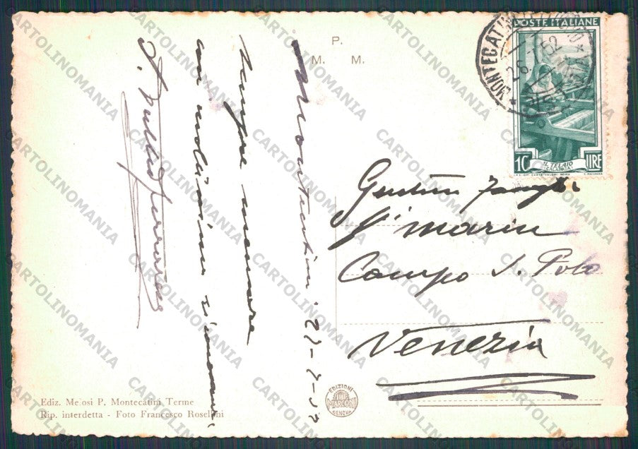 Pistoia Montecatini Terme Stabilimento Tettuccio FG cartolina VK2935 – retro