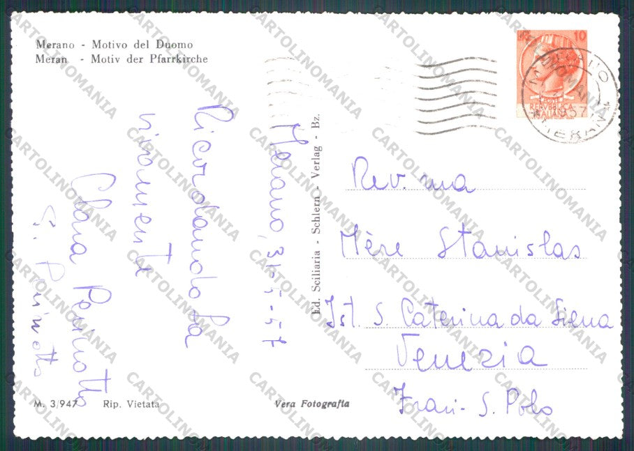 Bolzano Merano Duomo Foto FG cartolina VK2952 – retro
