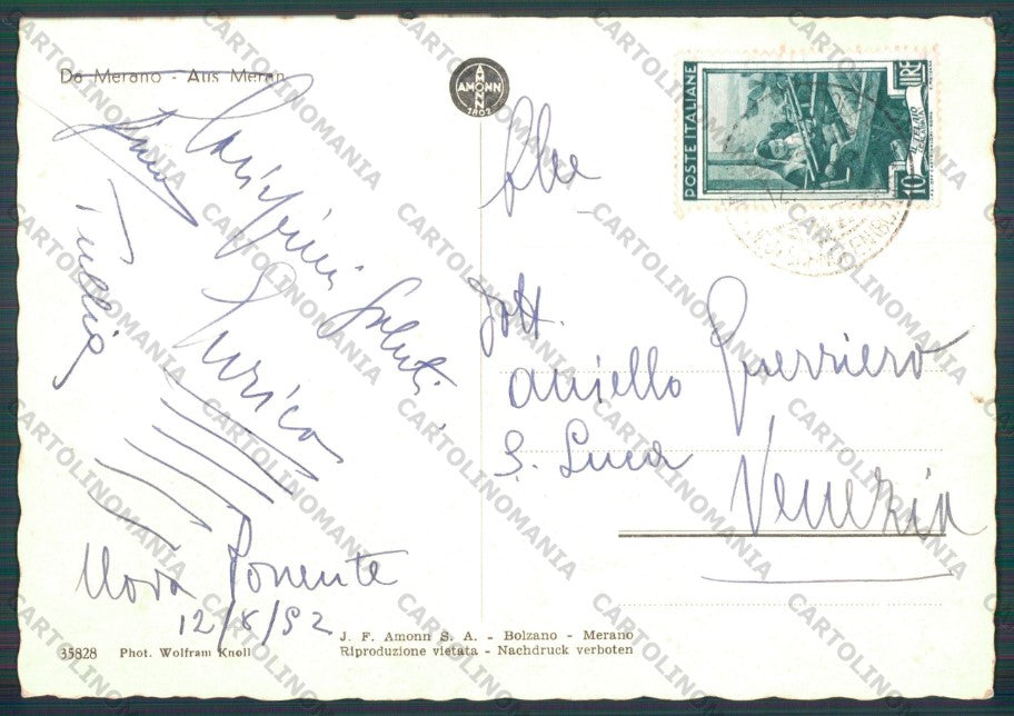 Bolzano Merano Costumi STRAPPINO PIEGHINA Foto FG cartolina VK2958 – retro