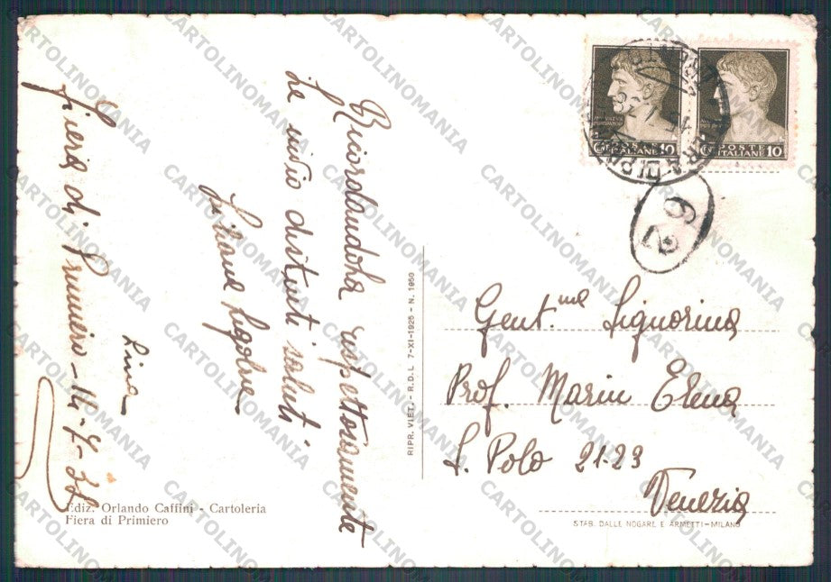 Trento Primiero MACCHIA PIEGHINE FG cartolina VK2986 – retro