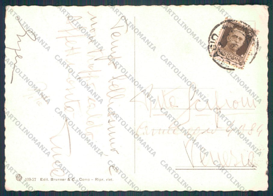 Como Lenno Lago di Como Punta Balbianello PIEGHINA FG cartolina VK3016 – retro