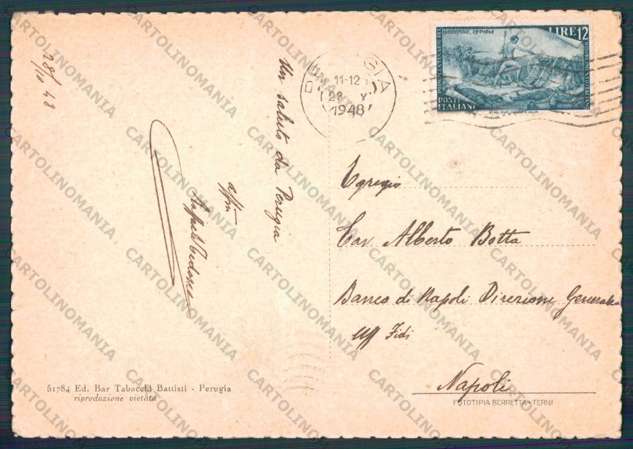 Perugia Città PIEGHINE FG cartolina VK3027 – retro