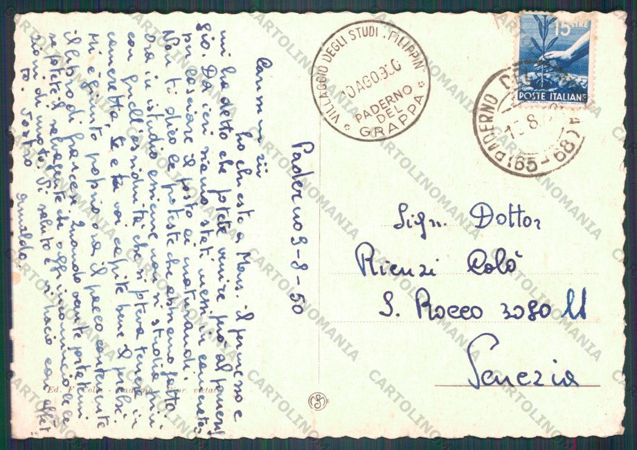 Treviso Paderno del Grappa FG cartolina VK3049 – retro