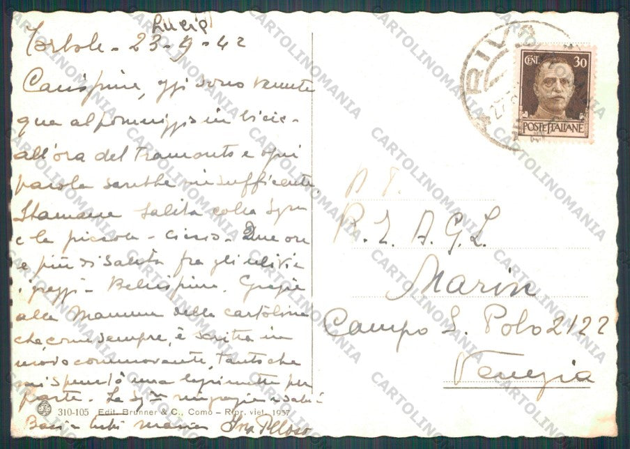Trento Riva del Garda Torbole FG cartolina VK3056 – retro