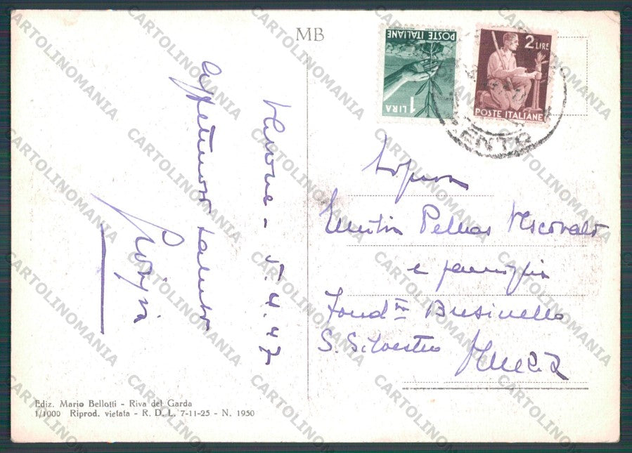 Trento Riva del Garda FG cartolina VK3057 – retro