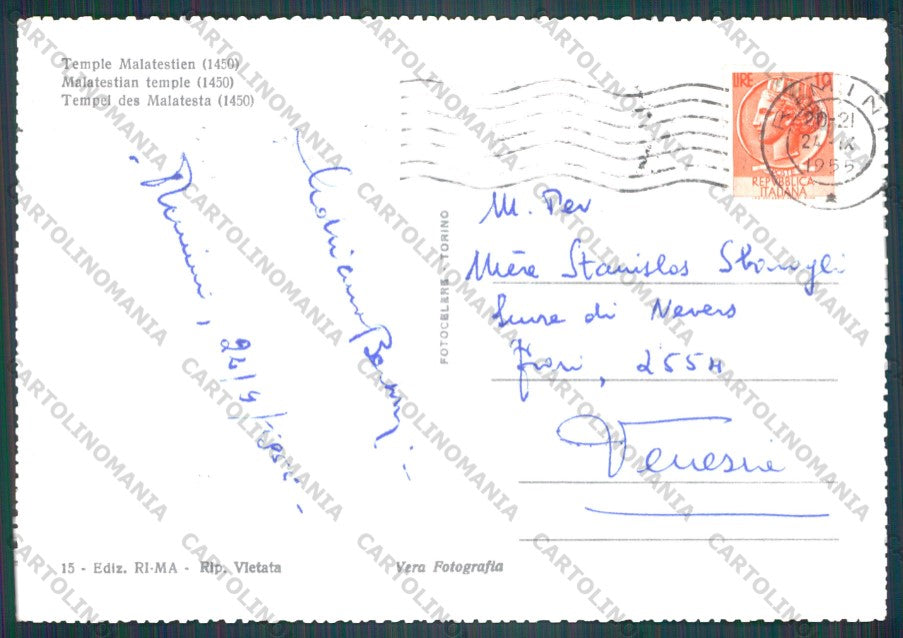 Rimini Città Tempio Malatestiano Foto FG cartolina VK3070 – retro