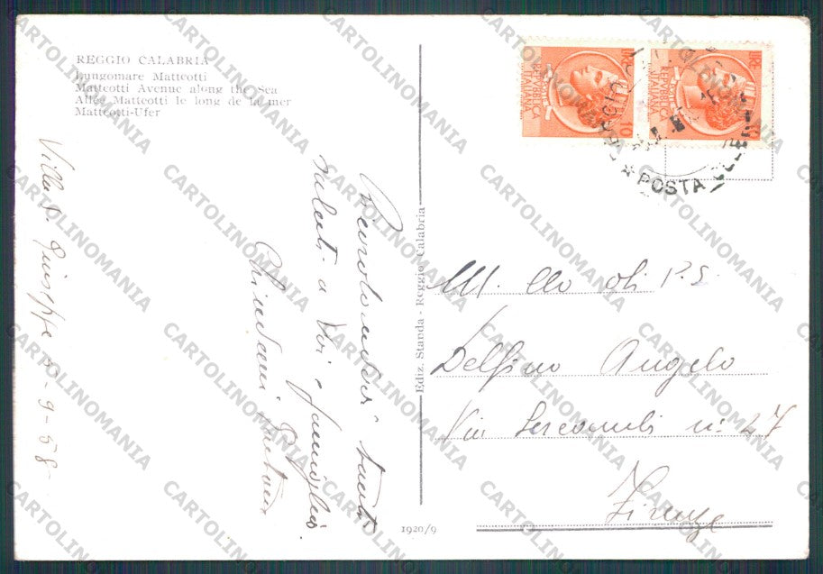 Reggio Calabria Città FG cartolina VK3091 – retro