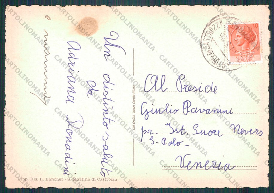 Trento Primiero San Martino di Castrozza FG cartolina VK3110 – retro