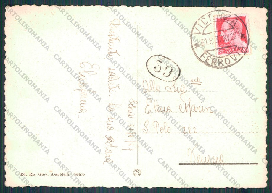 Vicenza Schio PIEGHINE FG cartolina VK3126 – retro