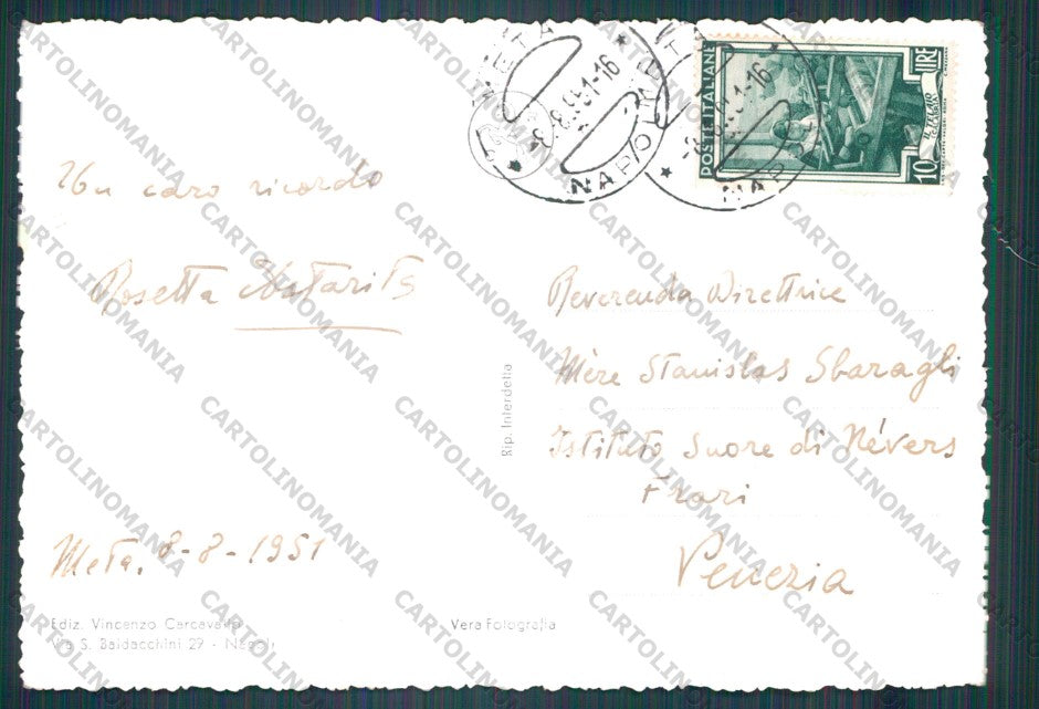 Napoli Sorrento Sant'Antonio Vesuvio PIEGHINA Foto FG cartolina VK3127 – retro
