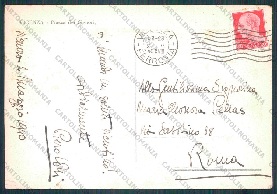 Vicenza Città Piazza dei Signori STRAPPINO FG cartolina VK3144 – retro