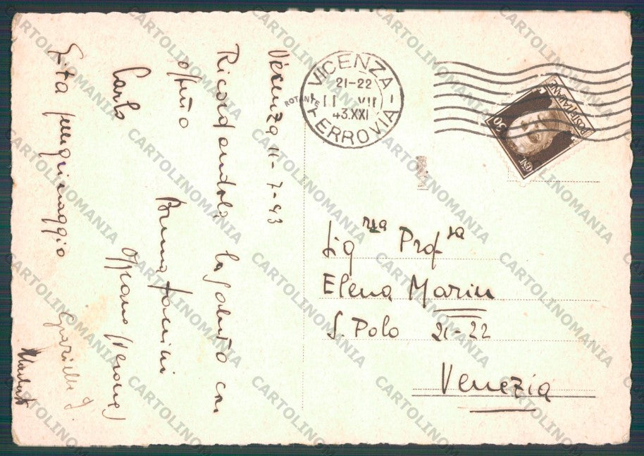Vicenza Città Piazza dei Signori ABRASA FG cartolina VK3145 – retro