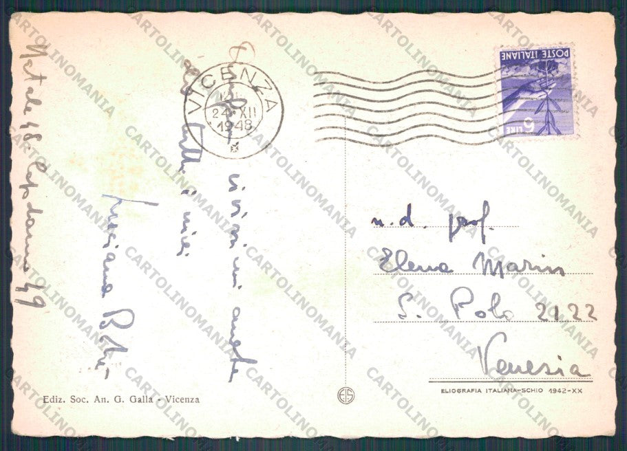 Vicenza Città Basilica Palladiana FG cartolina VK3149 – retro