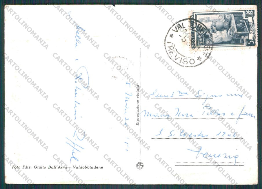 Treviso Valdobbiadene Pianezze Monte Barberia STRAPPINO FG cartolina VK3157 – retro