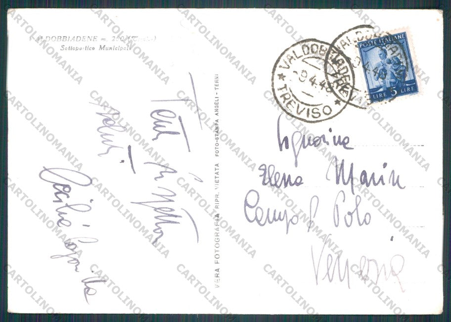 Treviso Valdobbiadene Municipio Foto FG cartolina VK3160 – retro