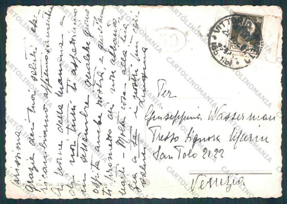 Treviso Vittorio Veneto Arco e Castello Vescovile PIEGHINE FG cartolina VK3169 – retro