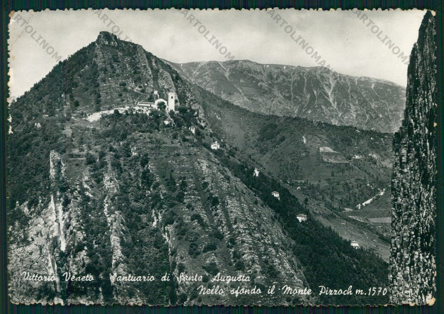 Treviso Vittorio Veneto Santuario Sant'Augusta PIEGHE Foto FG cartolina VK3175 – fronte