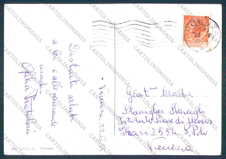 Vicenza Città Santuario Monte Berico FG cartolina VK3181 – retro