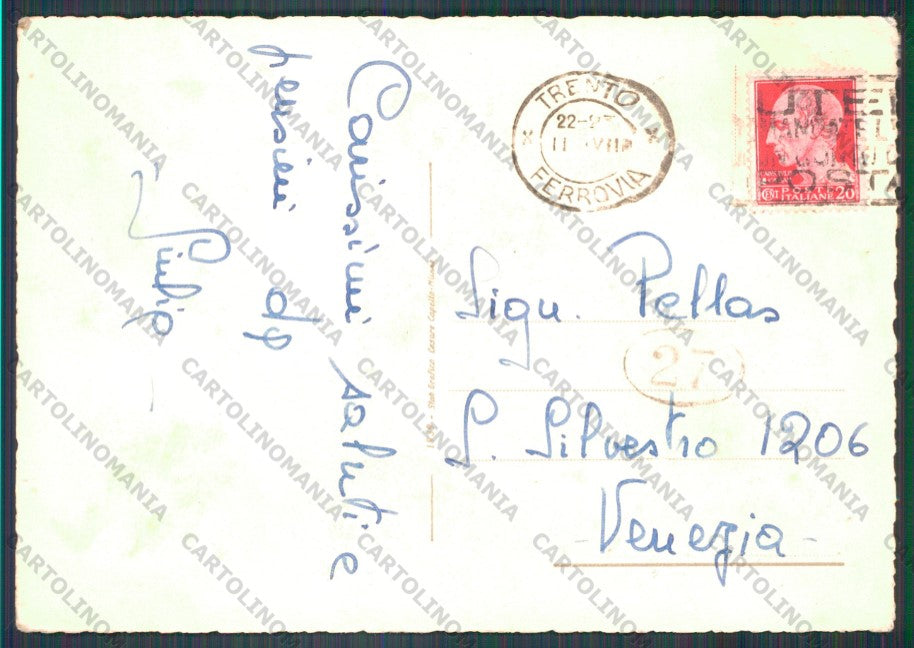 Trento Città PIEGHINA FG cartolina VK3199 – retro