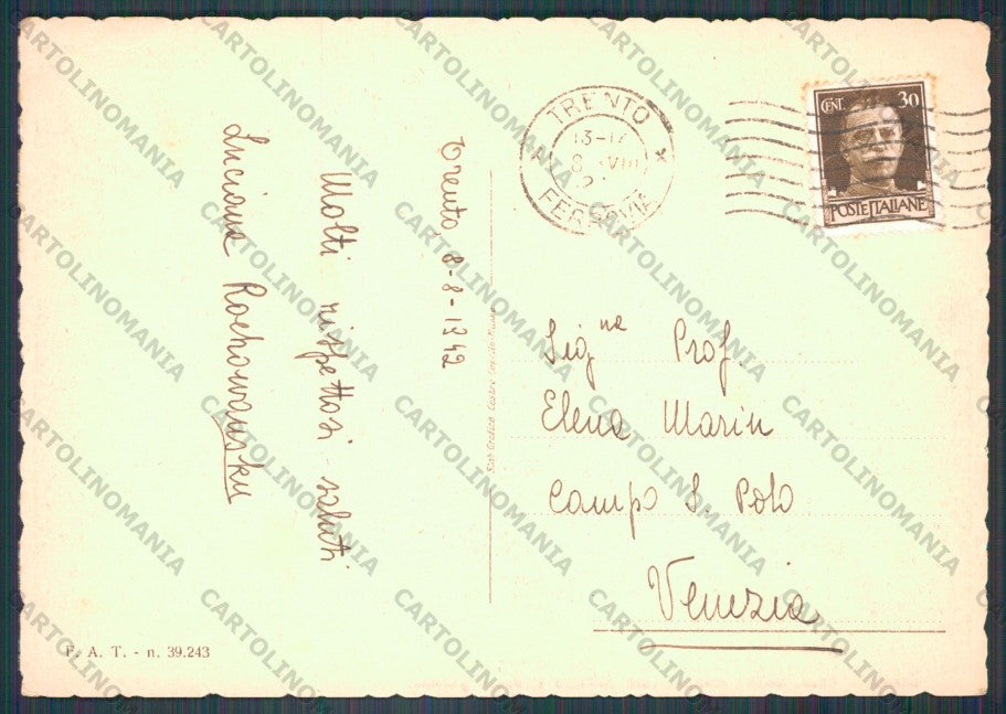Trento Città Casa Rella FG cartolina VK3201 – retro