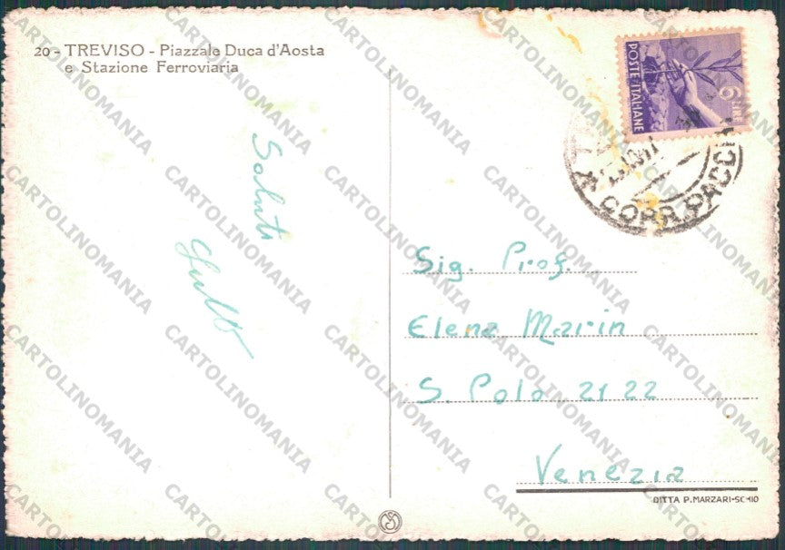 Treviso Città Stazione STRAPPINO PIEGHE FG cartolina VK3205 – retro