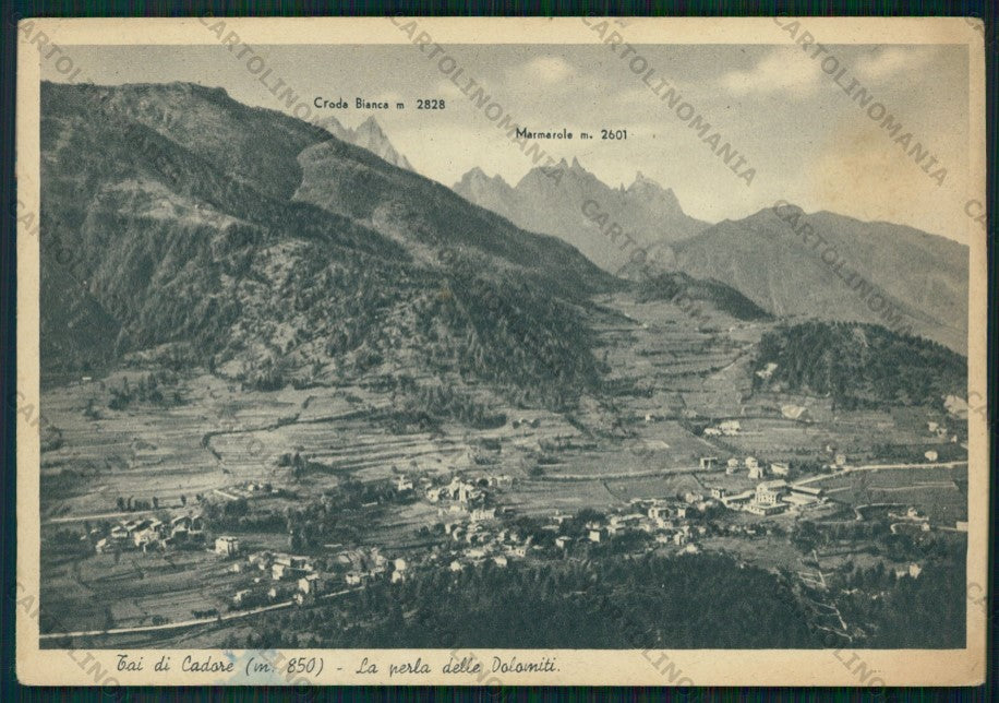 Belluno Pieve di Cadore Croda Bianca Marmarole PIEGHINA FG cartolina VK3227 – fronte