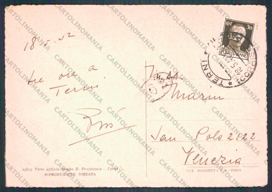 Terni Città Palazzo del Governo FG cartolina VK3228 – retro