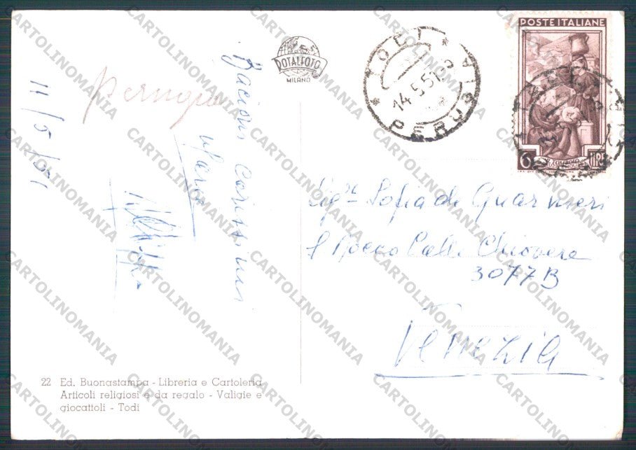 Perugia Todi Palazzo del Popolo Foto FG cartolina VK3230 – retro
