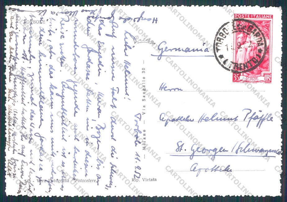 Trento Torbole Lago di Garda PIEGA Foto FG cartolina VK3234 – retro