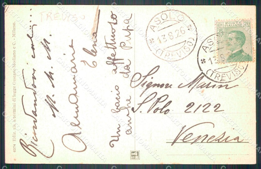 Treviso Asolo Sant'Anna Tomba Eleonora Duse cartolina VK3257 – retro