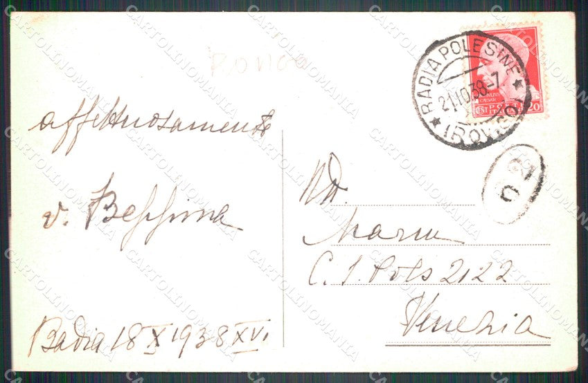Rovigo Badia Polesine Ponte sull'Adige Barca cartolina VK3279 – retro