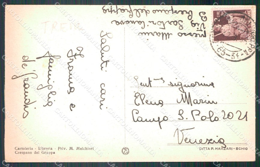 Treviso Crespano del Grappa Ponte sull'Astego cartolina VK3313 – retro