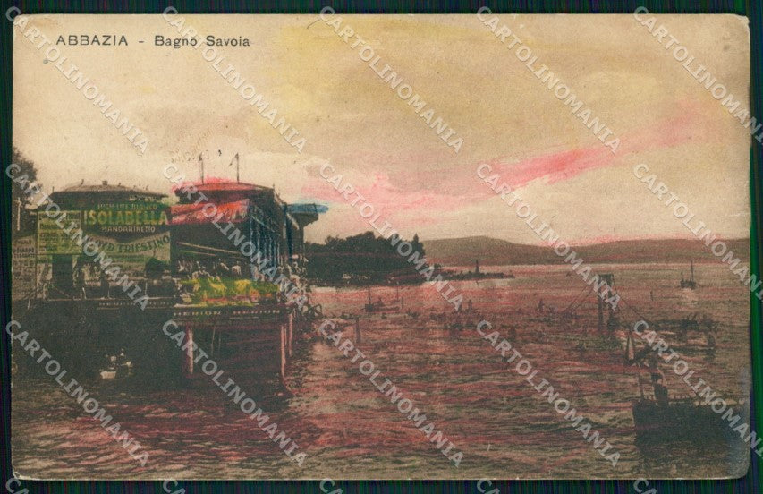 Croazia Abbazia Bagno Savoia MACCHIA cartolina VK3334 – fronte