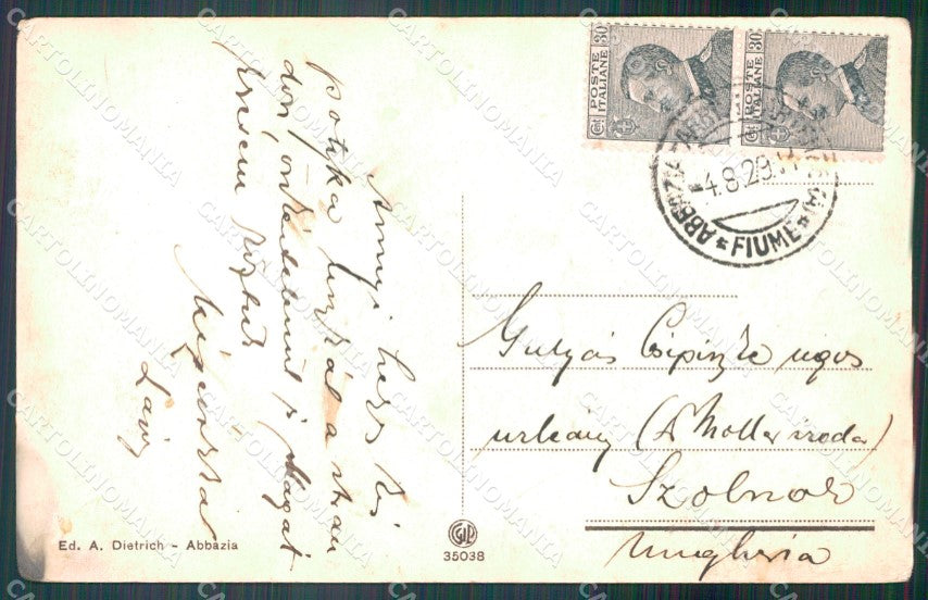 Croazia Abbazia Bagno Savoia MACCHIA cartolina VK3334 – retro
