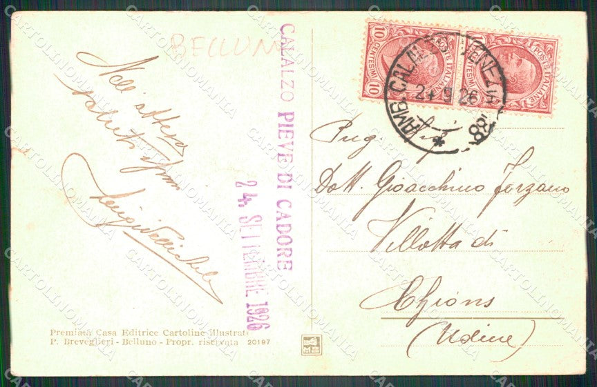 Belluno Calalzo di Cadore STRAPPINO cartolina VK3355 – retro