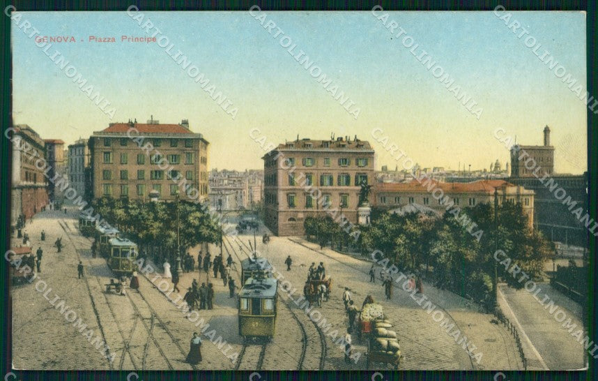 Genova città Piazza Principe Tram cartolina VK3383 – fronte
