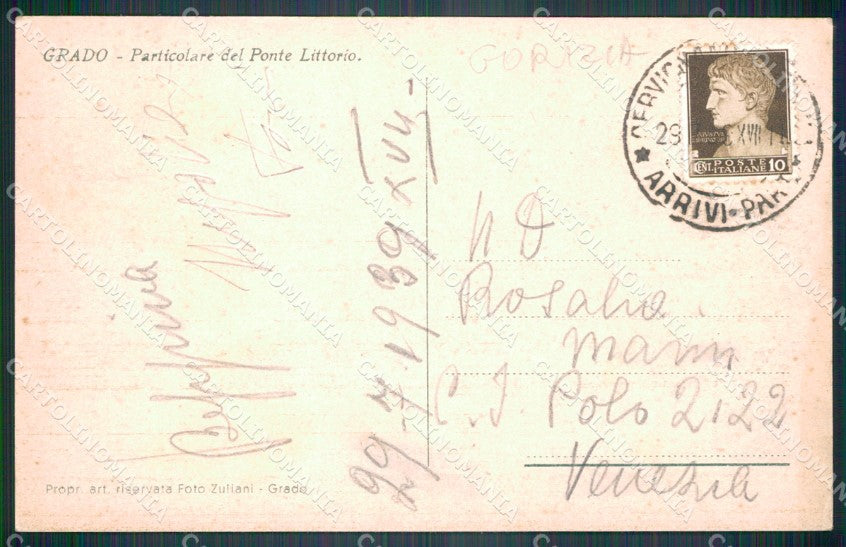 Gorizia Grado Ponte Littorio cartolina VK3384 – retro