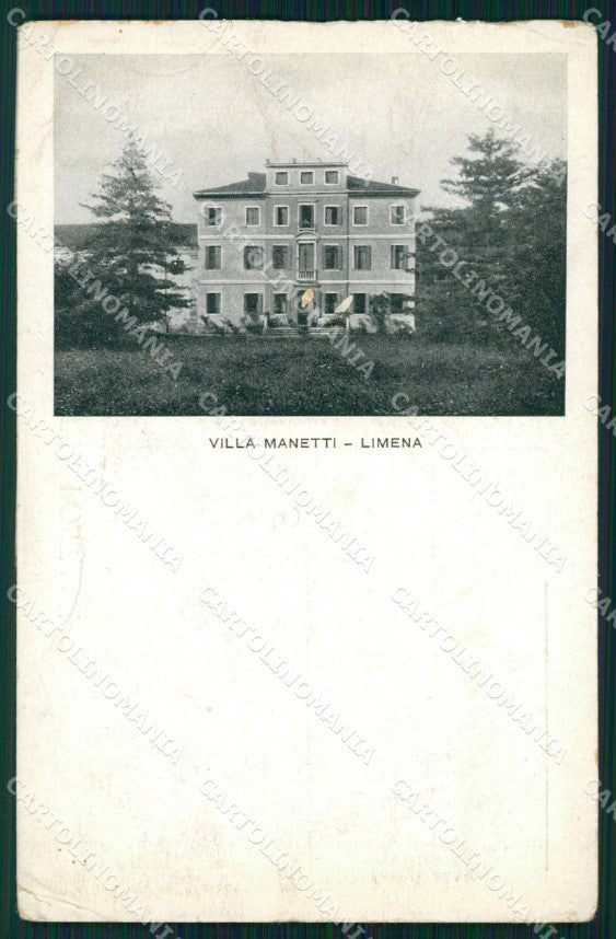 Padova Limena Villa Manetti ABRASA PIEGHINA cartolina VK3393 – fronte