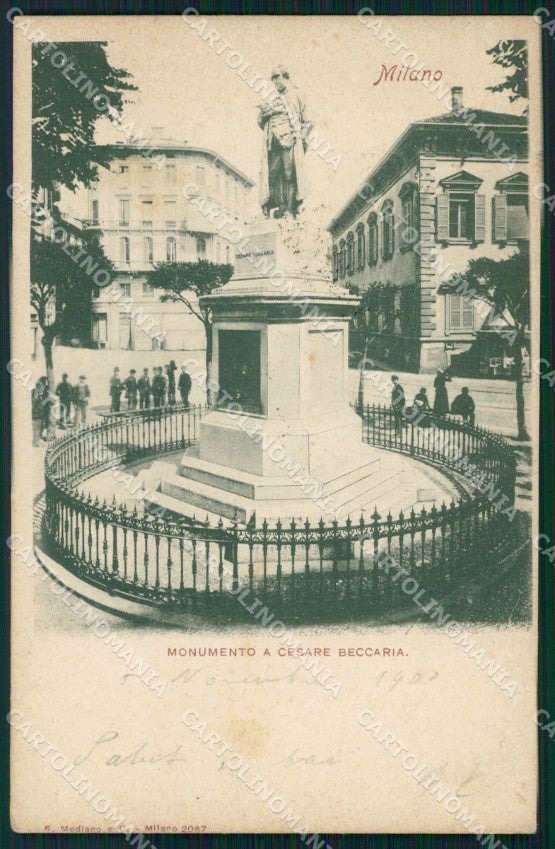 Milano città Monumento Cesare Beccaria cartolina VK3409 – fronte
