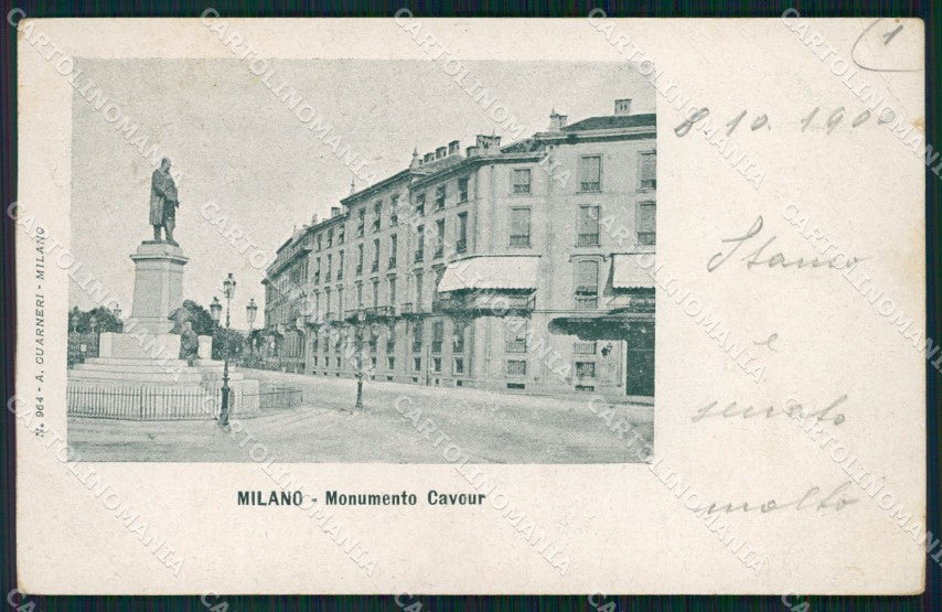 Milano città Monumento Cavour PIEGHINA cartolina VK3411 – fronte