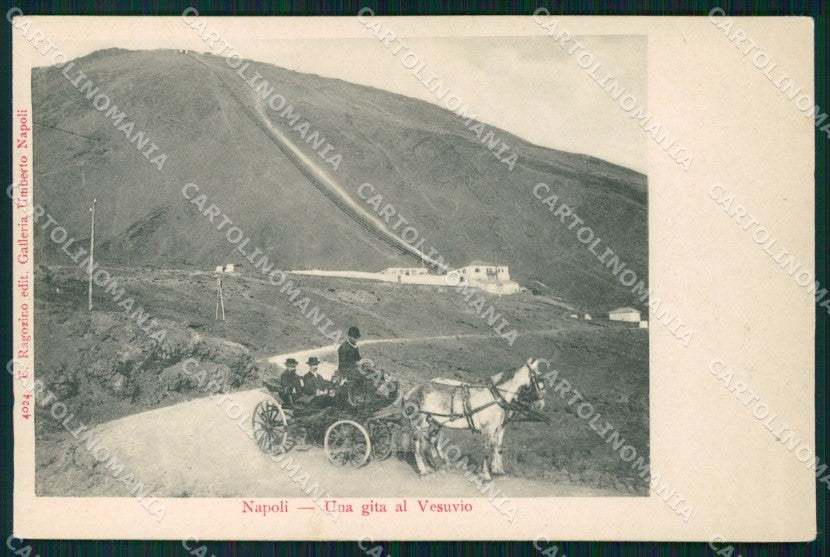 Napoli città Gita sul Vesuvio Carrozza cartolina VK3456 – fronte
