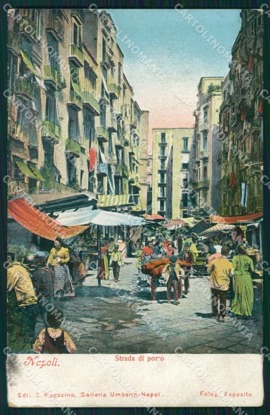 Napoli città Strada di Porto MACCHIA cartolina VK3457 – fronte