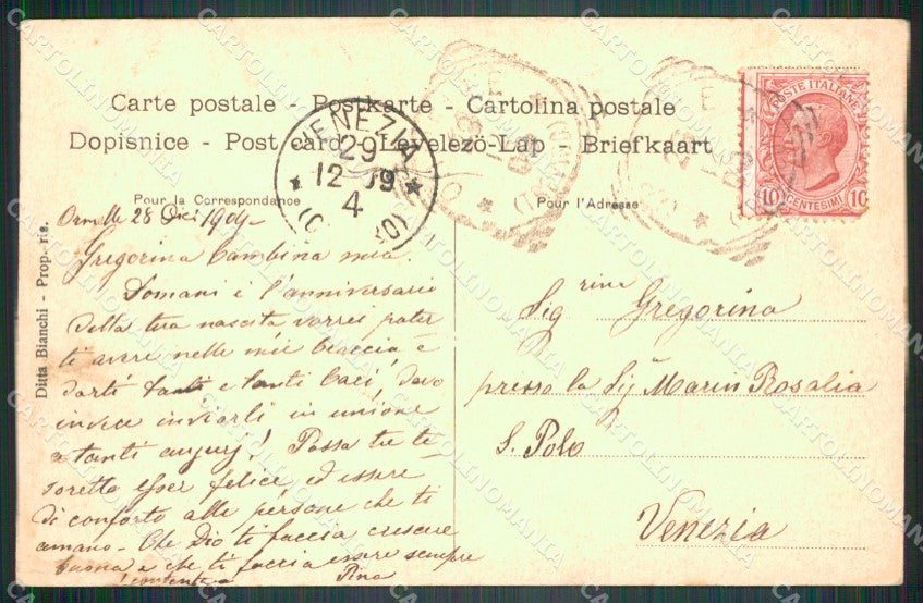 Treviso Ormelle di Oderzo Villa Regini cartolina VK3471 – retro