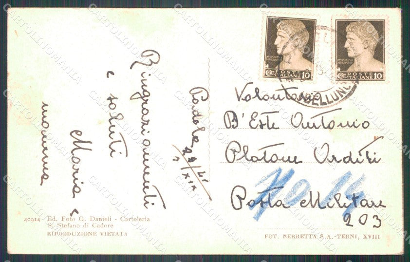Belluno Comelico Superiore Padola di Cadore cartolina VK3517 – retro