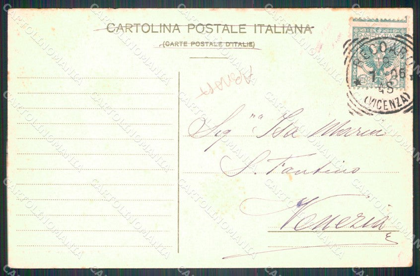 Vicenza Recoaro Chiesa Carrozza ABRASA cartolina VK3527 – retro