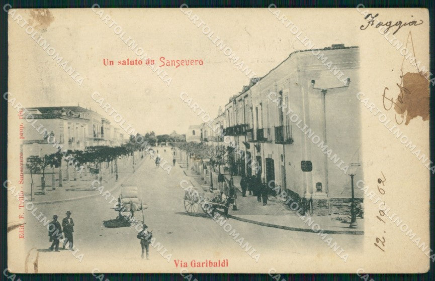 Foggia San Severo Via Garibaldi MACCHIE cartolina VK3561 – fronte
