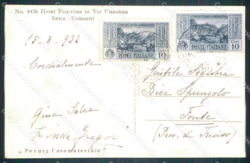 Bolzano Sesto Val Fiscalina Foto cartolina VK3590 – retro